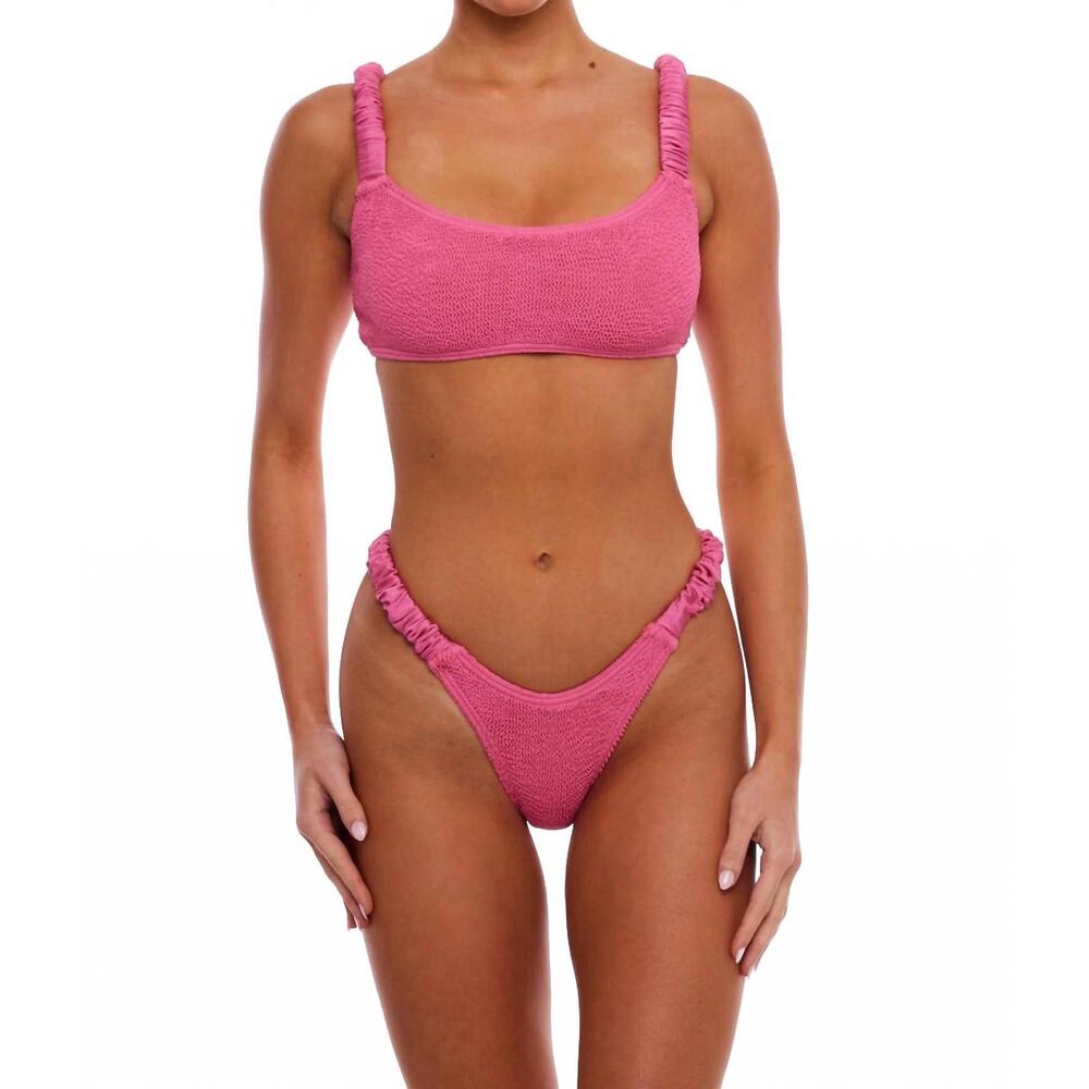 NEW LOVE & BIKINIS hong kong scrunch bikini in pink punch